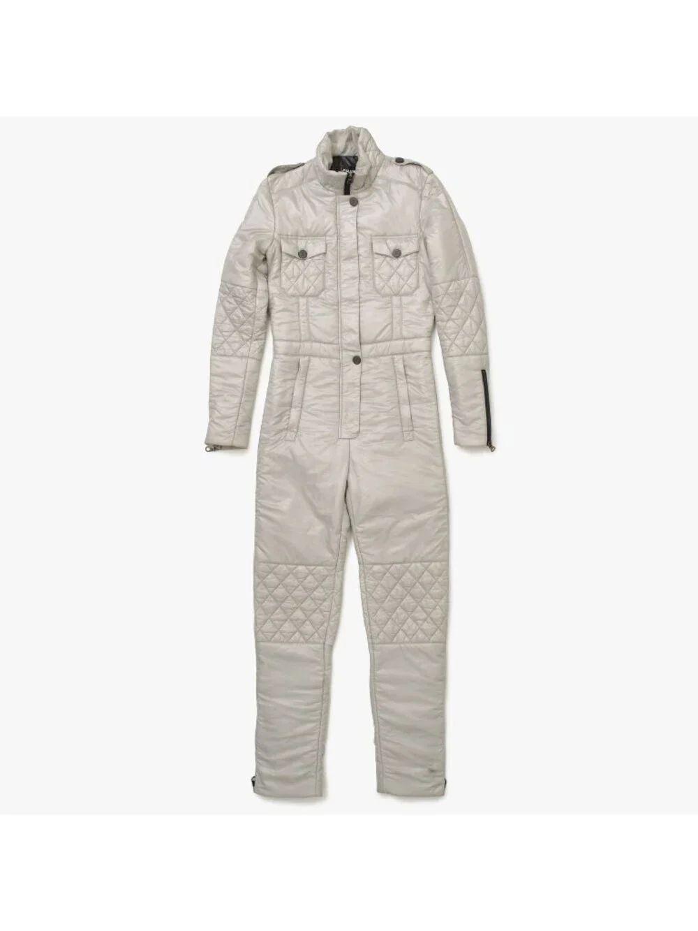Chanel Quilted Ski Suit Snowboard Jumpsuit CC Logo Diamond Quilt 46